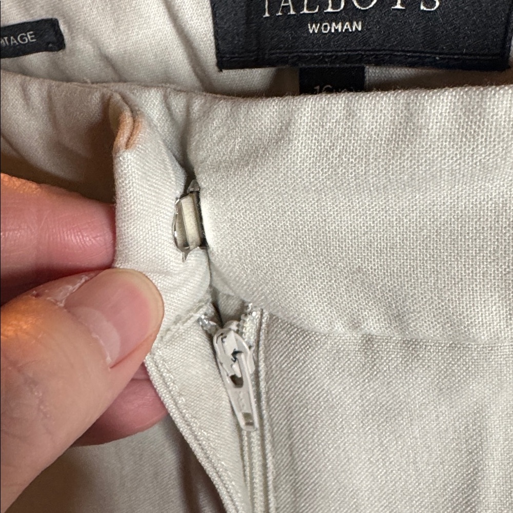 Talbots Heritage Perfect Chinos Oat Beige Ankle Pants Size 16W High Waist - Picture 5 of 8